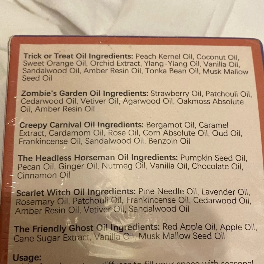 Sealed Halloween Premium Fragrance Oil Set -new